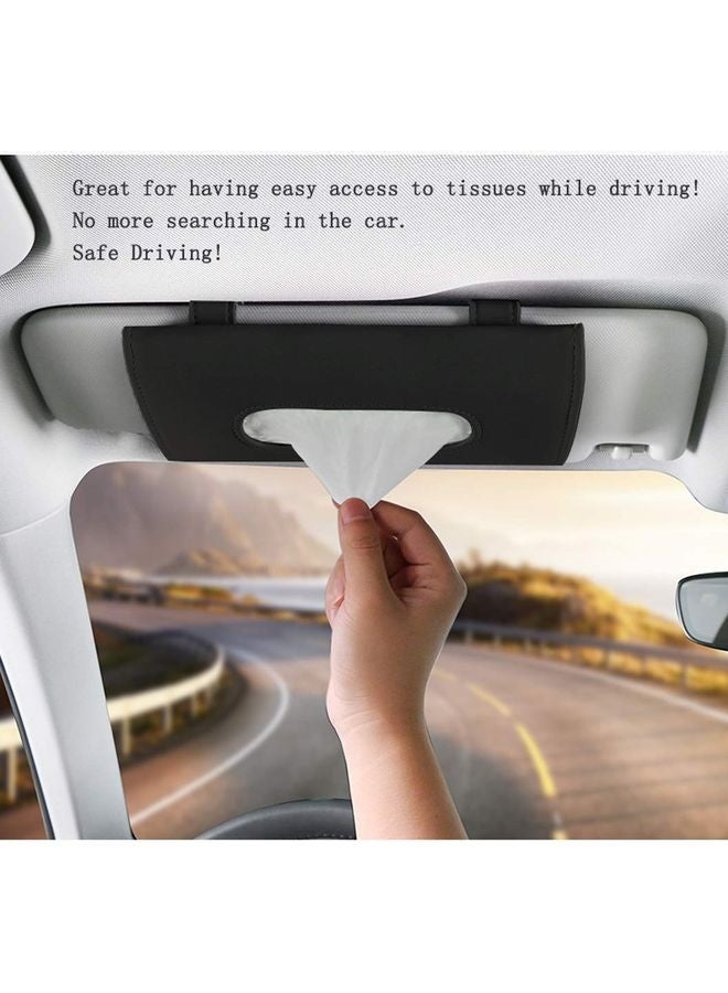 HOMESTAR Car Visor Tissue Holder, Sun Visor Napkin Holder Backseat Tissue Case, Premium Car Tissue Box for car, Vehicle (Black) - Image 3