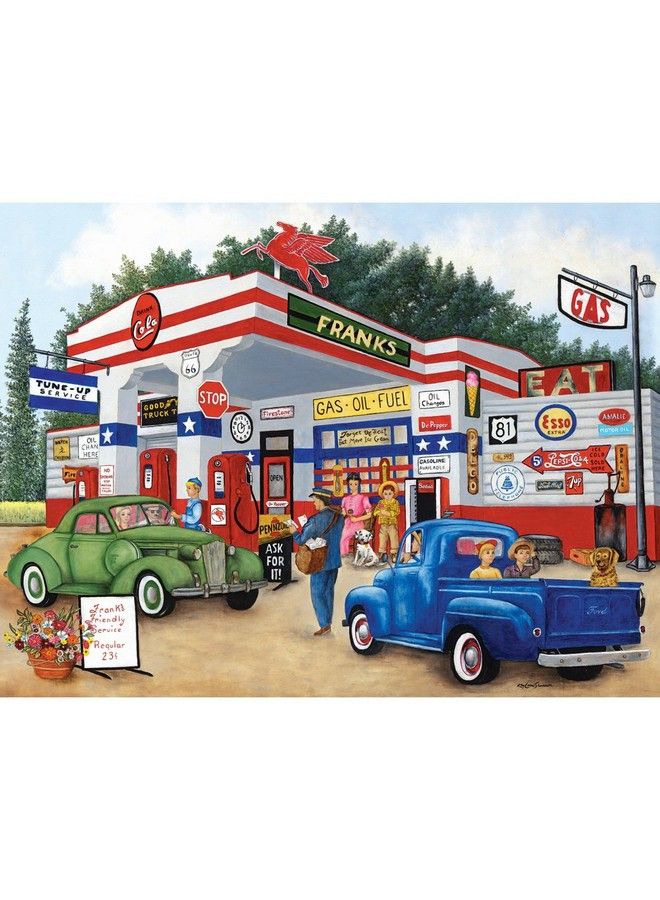 Bits and Pieces 300 Large Piece Jigsaw Puzzle For Adults Americana Summer Frank’S Friendly Service Jigsaw By Artist Kay Lamb Shannon 18” X 24” - Image 2