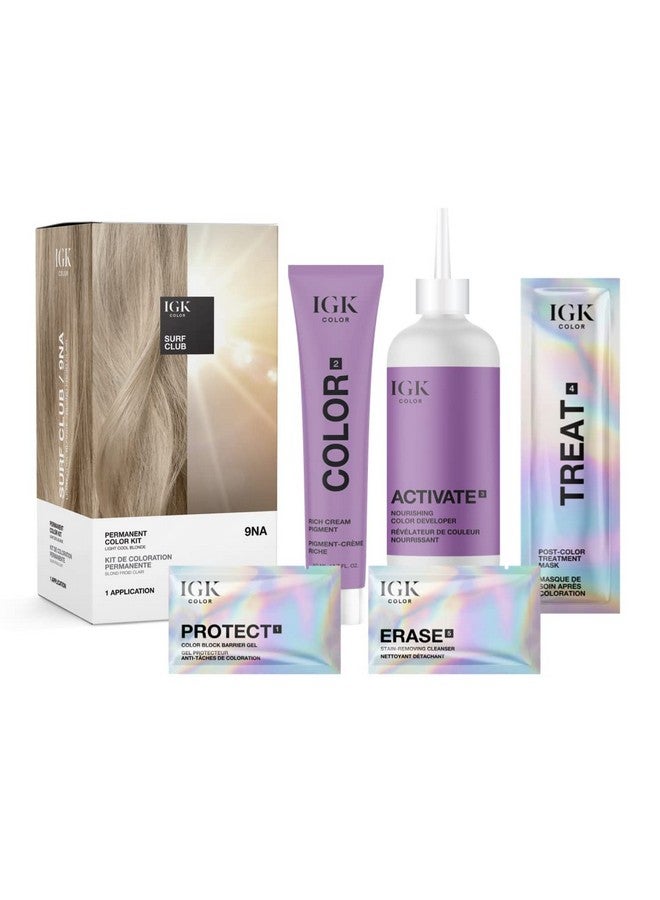 أي جي كي مجموعة صبغة الشعر الدائمة من آي جي كي | 9NA سيرف كلوب - أشقر فاتح بارد | تغطية كاملة للون الرمادي + تقوية + لمعان | خالية من الأمونيا - Image 2