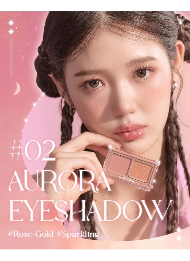 AMTS - Moon Collection Eyeshadow Dual Color Matte & Glitter Eye Shadow Palette High Pigmentation,Safe Ingredients, Suitable For Sensitive Skin, And Versatile Makeup Looks (Aurora) - Image 1