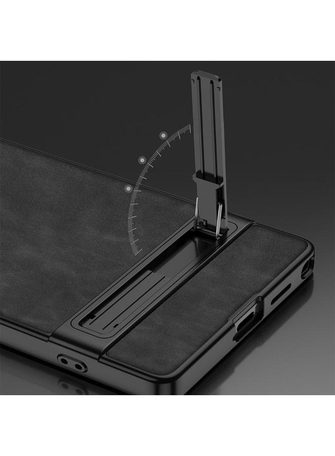 GKK Luxury Matte Leather Case for Samsung Galaxy S26 Ultra (2026) , Ultra-Thin, Anti-Drop, All-Round Protection Phone Cover Support Wireless Charging with Hidden Stand and Pen Slot Design - Pen Not Included - Image 5