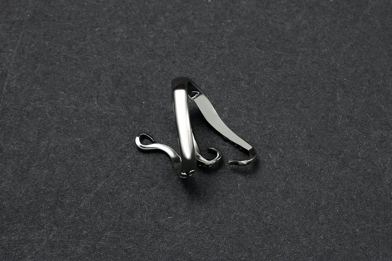 AZYOUNG 316L Stainless Steel Pirate Octopus Ring Tentacles Black S-shaped One Size Opening Ring - Image 4
