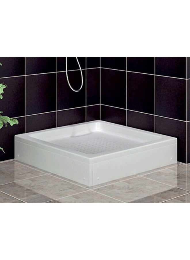 Fixer Square Shower Tray 70x70cm – White | Durable Bathroom Shower Base | Anti-Slip & Easy to Install | Modern Bathroom Floor Tray - Image 4