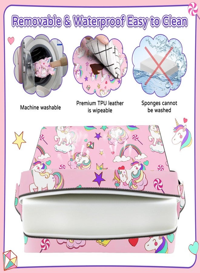 Vahlbeste Booster Seat for Kitchen Chair with Backrest & 4 Adjustable Straps, TPU Waterproof & Anti-Scratch Toddler Booster Seat for Dining Table, Removable & Non-Slip(Unicorn) - Image 5