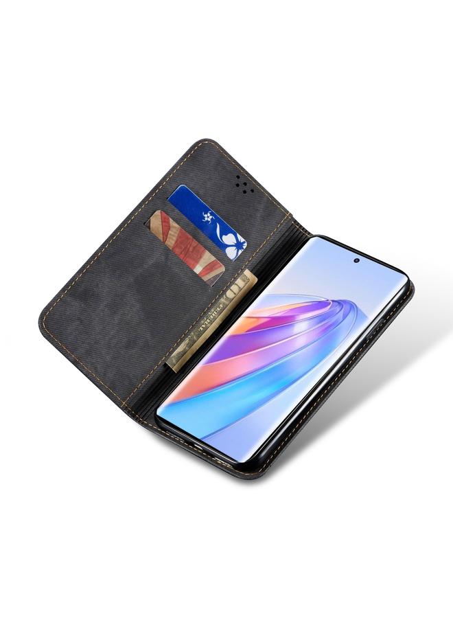 اس-توب جراب هاتف Honor X40 من الجلد بنسيج الدنيم - Image 4