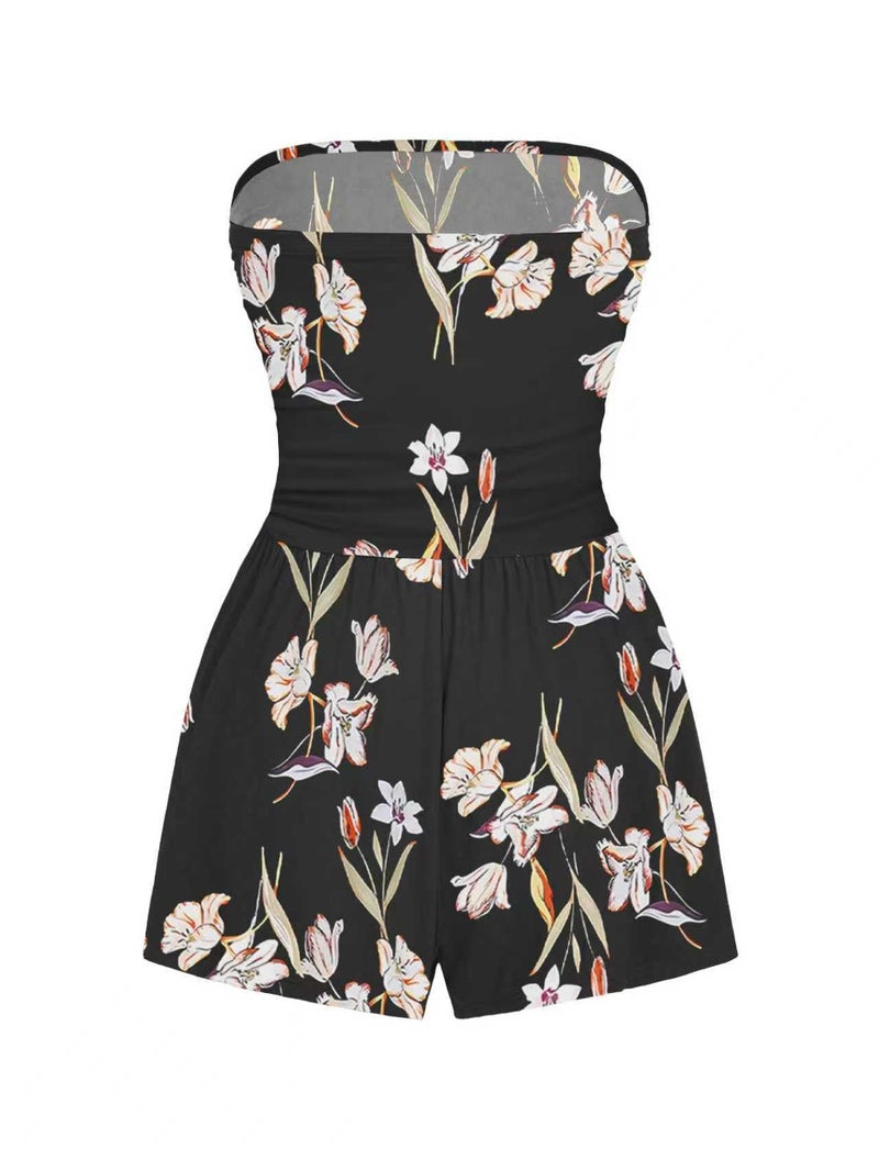 AUXDIO Women Summer Casual Strapless Romper Sleeveless Off Shoulder Short Jumpsuits 2026 Beach Vacation Clothes 4 Large - Image 2