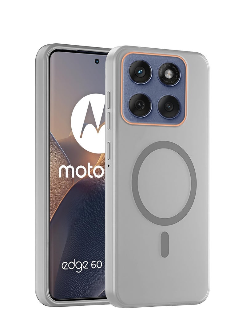 Wtech Motorola Edge 60 Fusion 5G 2025 Hybrid Translucent Magsafe with Magnetic Charging Raised Camera Lips Elegant Look Case Cover (MCMPMN) - Grey - Image 1