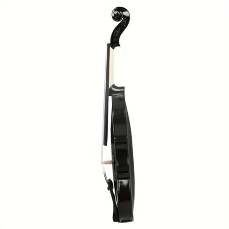 4/4 Black Glossy Violin Made By Indian Solid Wood Perfect Choice for Violin Beginners Complete Set With Case, Bow and Rosin - Image 4