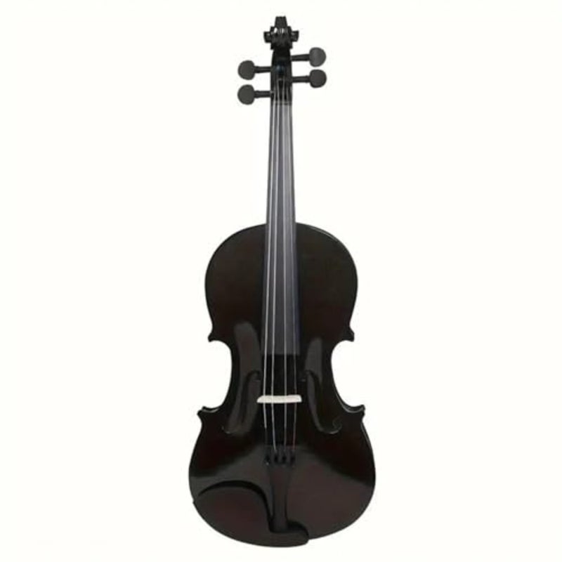 4/4 Black Glossy Violin Made By Indian Solid Wood Perfect Choice for Violin Beginners Complete Set With Case, Bow and Rosin - Image 2