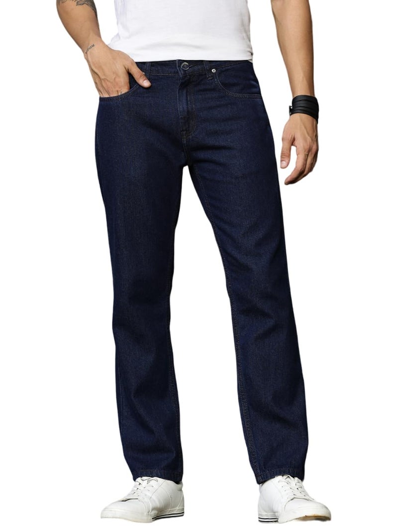 Thomas Scott Men's Mid-Rise Regular Fit Stretchable Jeans (TSJ209_DarkIndigo_36) - Image 1