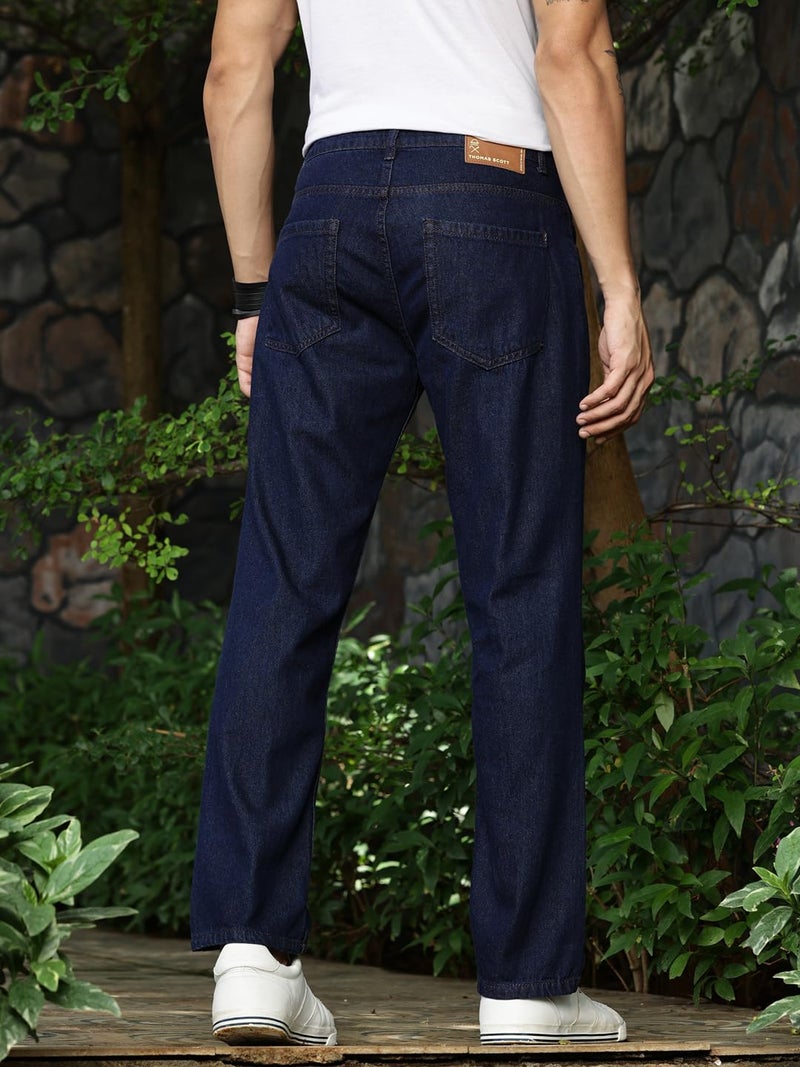 Thomas Scott Men's Mid-Rise Regular Fit Stretchable Jeans (TSJ209_DarkIndigo_36) - Image 4