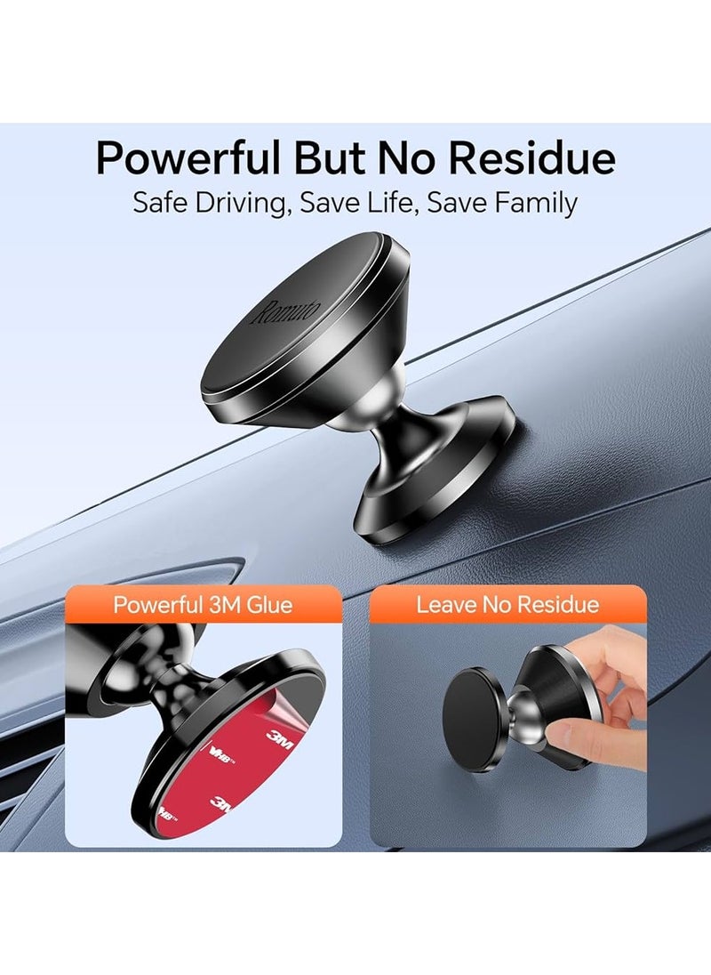 1Hora Magnetic Phone Holder – 360° Rotating Car Mount, Strong Adhesive Dashboard Stand, Universal Compatible for iPhone, Samsung, and All Smartphones  - Image 1