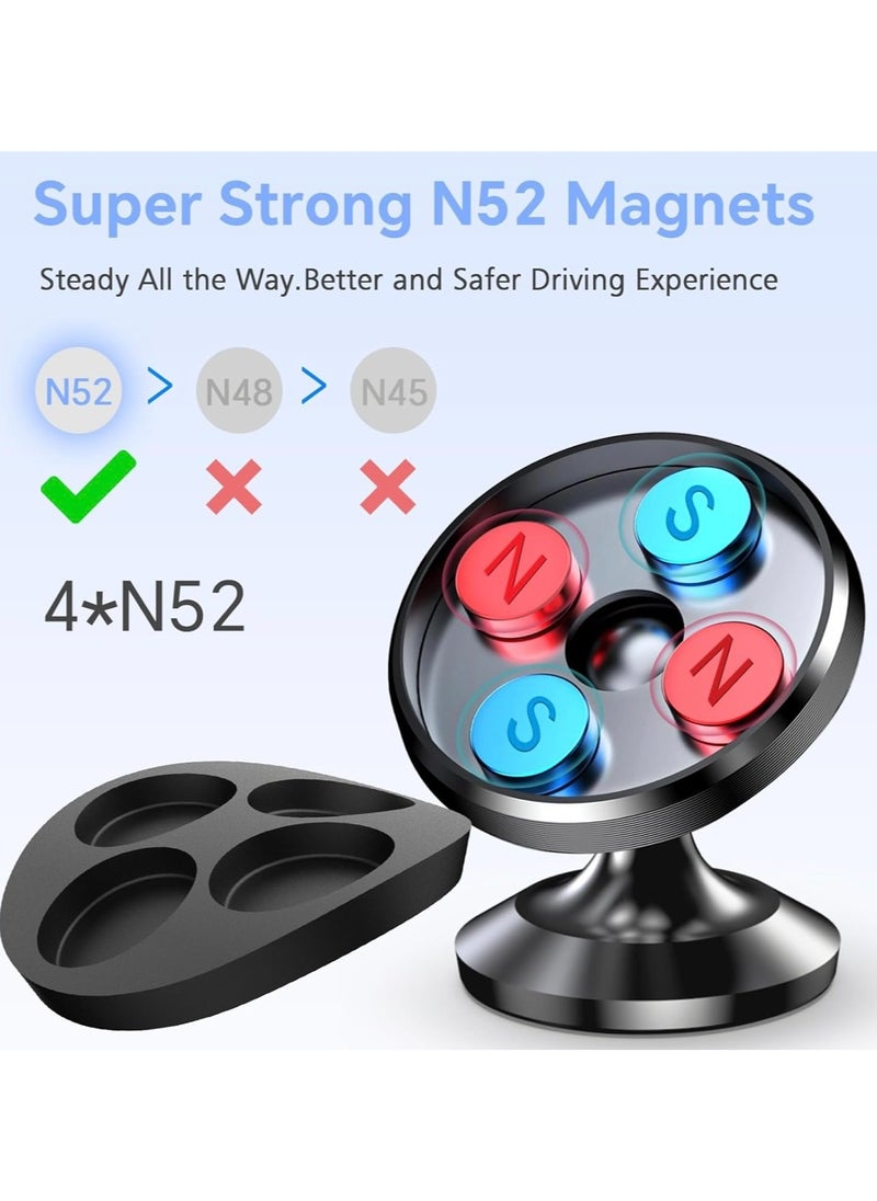 1Hora Magnetic Phone Holder – 360° Rotating Car Mount, Strong Adhesive Dashboard Stand, Universal Compatible for iPhone, Samsung, and All Smartphones  - Image 2