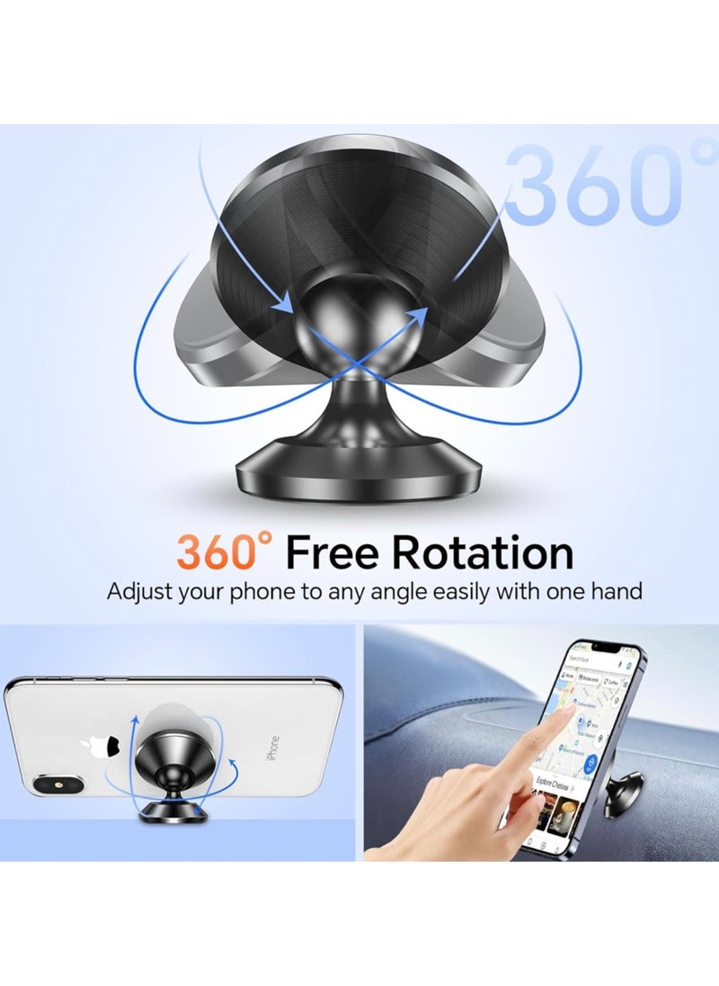 1Hora Magnetic Phone Holder – 360° Rotating Car Mount, Strong Adhesive Dashboard Stand, Universal Compatible for iPhone, Samsung, and All Smartphones  - Image 3