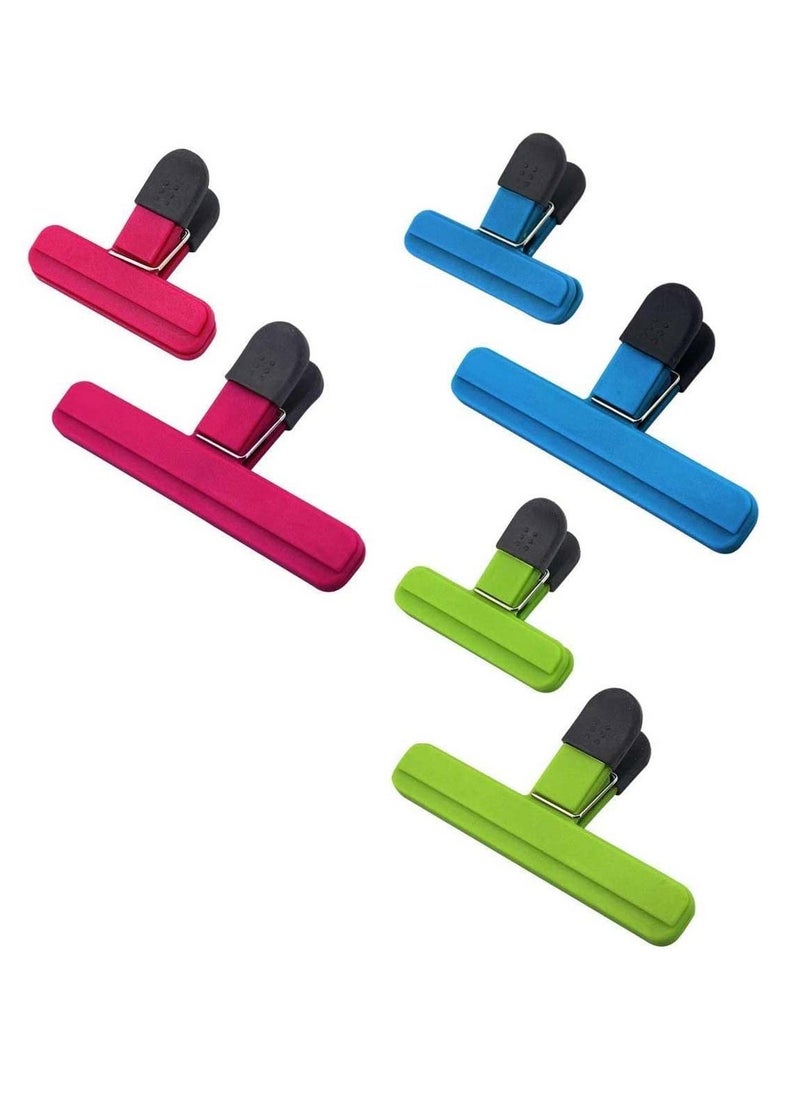 Excefore - Large Chip Clips, Food Clips Bag Sealing Clips, with Good Grips, Plastic Heavy Duty Air Tight Seal Grip, Assorted Colors ( 6 Pcs ) - Image 1