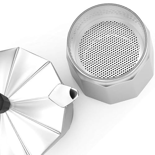 3D CREATIONS Alluminium Italian Style Stovetop Coffee Maker Moka Pot espresso Coffee percolator 6 cups of Coffee (Silver, 300 ml) - Image 2