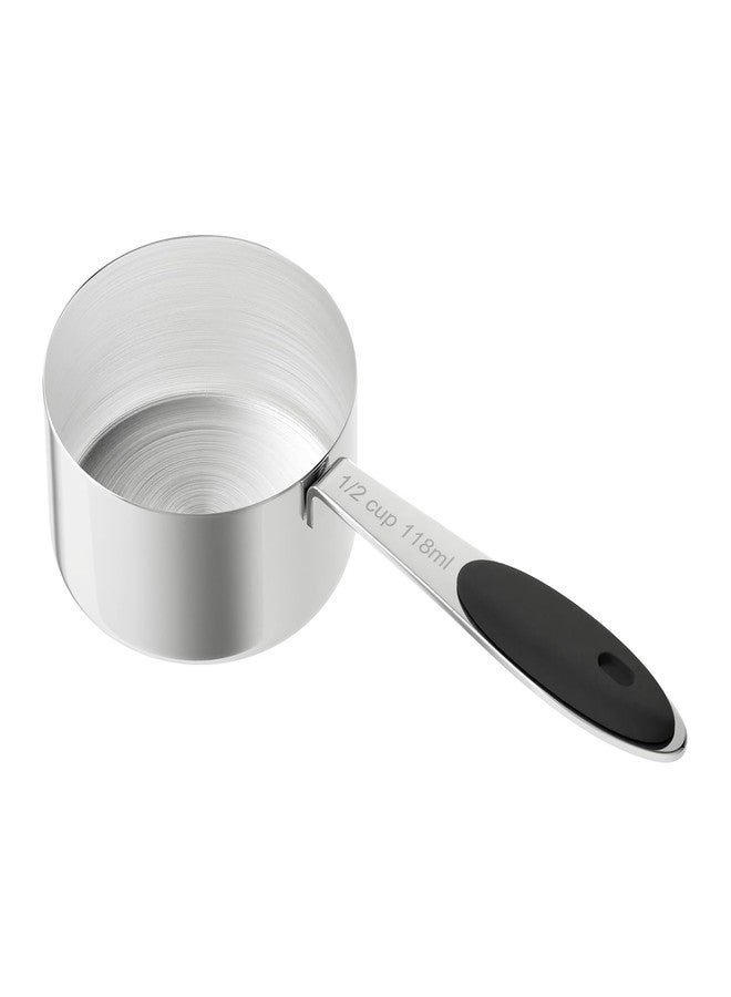 LEIFENY 1/2 Cup Dog Food Scoop, Stainless Steel Scooper for Feeding Pet, Cat, Dog, Rabbit, Bird, Long Handle, Dishwasher Safe - Image 1