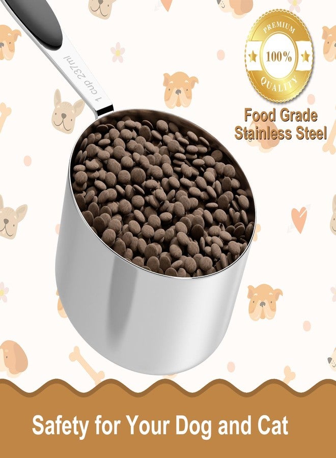 LEIFENY 1/2 Cup Dog Food Scoop, Stainless Steel Scooper for Feeding Pet, Cat, Dog, Rabbit, Bird, Long Handle, Dishwasher Safe - Image 3