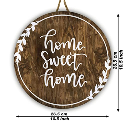 PNF Poster N Frames Home Sweet Home Quoted Wooden Wall Door Hanging - Living Room House Sign Board - Best Gifting Option (11x11 Inch, Brown)-6009-1 - Image 2