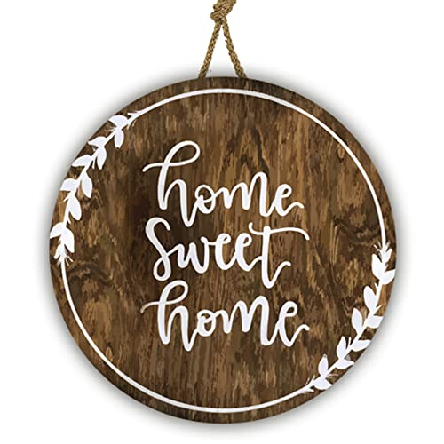 PNF Poster N Frames Home Sweet Home Quoted Wooden Wall Door Hanging - Living Room House Sign Board - Best Gifting Option (11x11 Inch, Brown)-6009-1 - Image 1