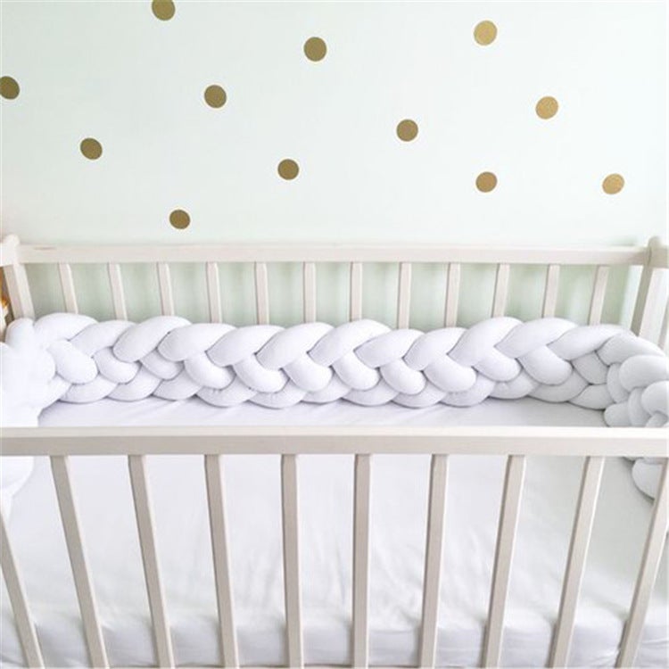 Ins Style Danish Braided Knot Ball Crib Bumper Pad - Plush Cotton Bed Rail Protector for  Baby - Image 3