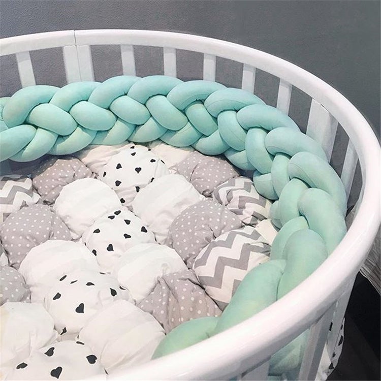 Ins Style Danish Braided Knot Ball Crib Bumper Pad - Plush Cotton Bed Rail Protector for  Baby - Image 4