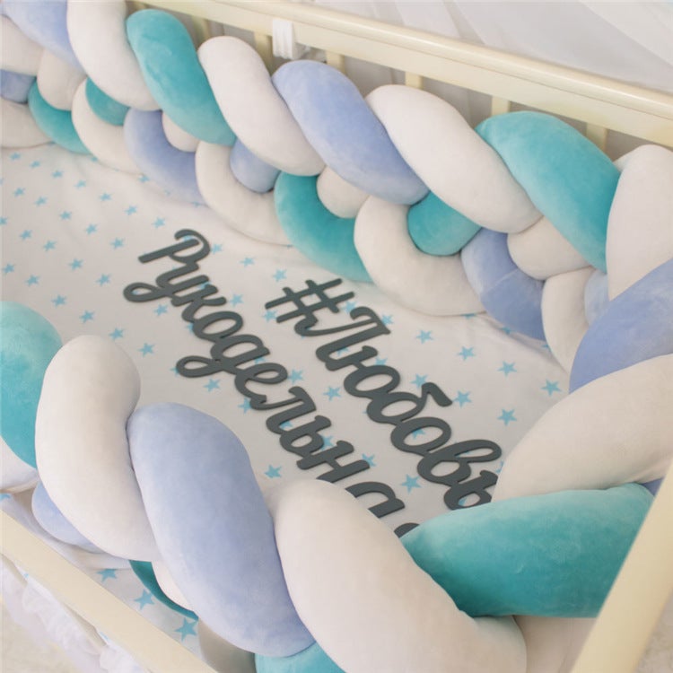 Ins Style Danish Braided Knot Ball Crib Bumper Pad - Plush Cotton Bed Rail Protector for  Baby - Image 5