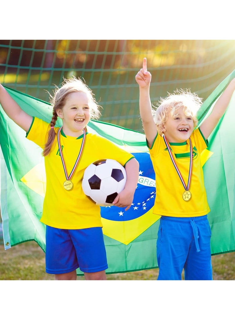 50 Piece Kids Winner Medals, Plastic Medals Gold Medals with Ribbon, Sports Day Medals for Children Party Favor Decorations, Sports Competition Awards  - Image 5