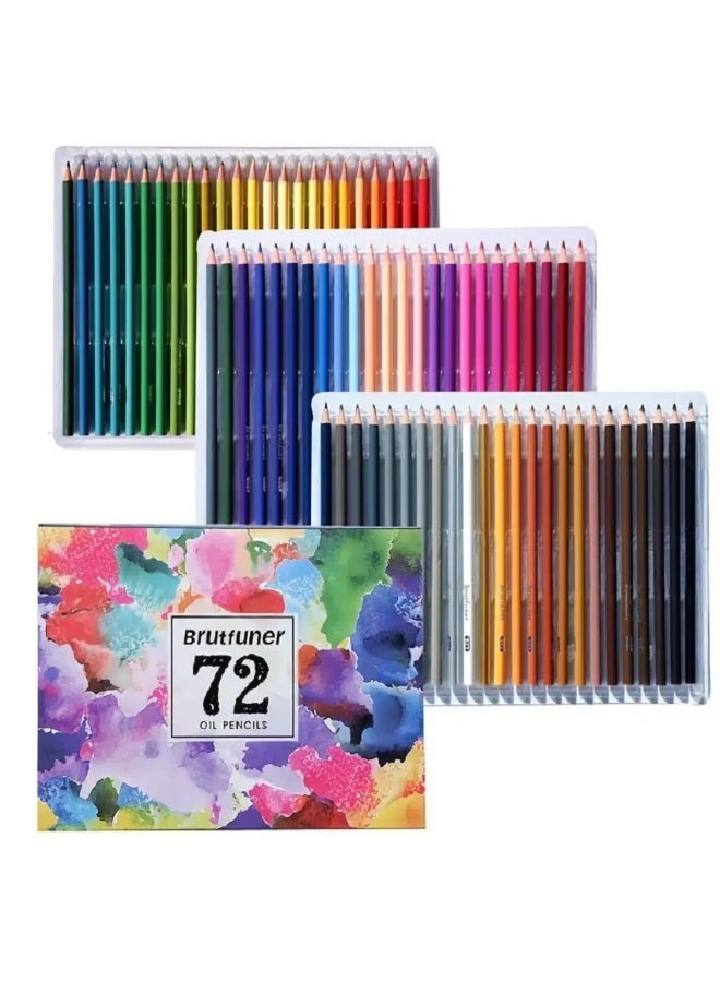 Brutfuner Colored Pencils: 72 Oil-based Drawing Pencils for Coloring Books  Sketching Blending Shading, Durable Soft Core Color Pencils Set Gift for Artist, Adults Kids Beginners - Image 1