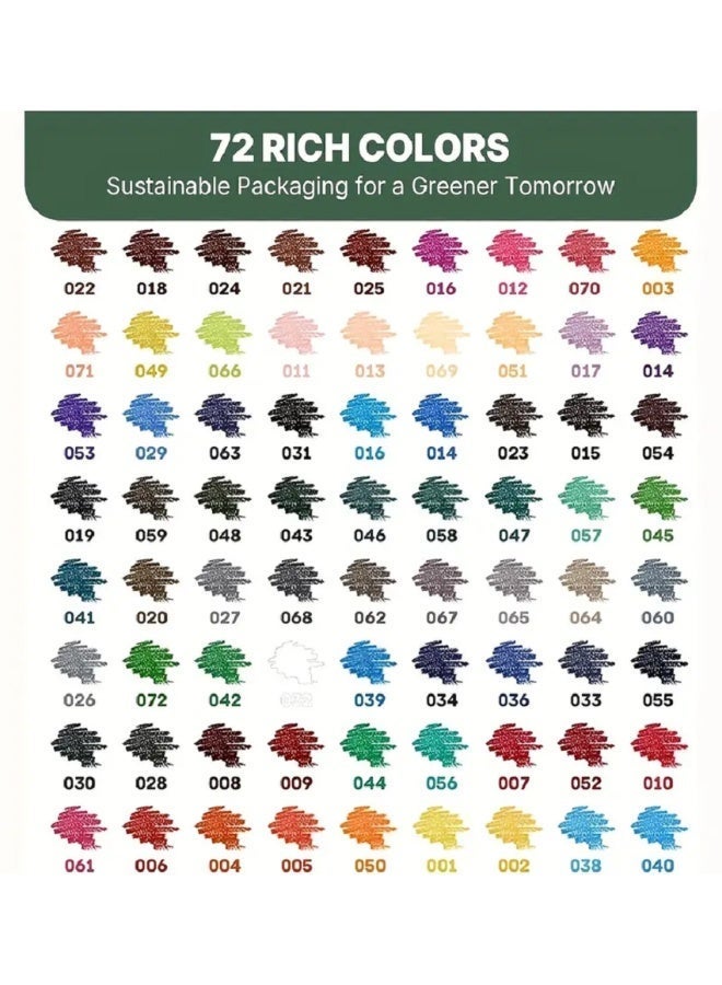 Brutfuner Colored Pencils: 72 Oil-based Drawing Pencils for Coloring Books  Sketching Blending Shading, Durable Soft Core Color Pencils Set Gift for Artist, Adults Kids Beginners - Image 5