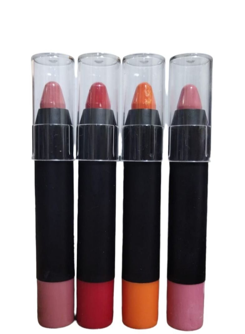 Generic Lip Stick 4 Colors Set for Girls With Lip Balm And Protection From Cracks  - Image 1