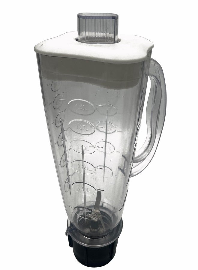 WuYan Replacement 5 Cup Clover Shape Plastic Blender Jar Assembly With Blade, Gasket, Base, Lid，Compatible with Oster Classic Series Blender and Osterizer blender (white lid+ blade set, Plastic) - Image 3