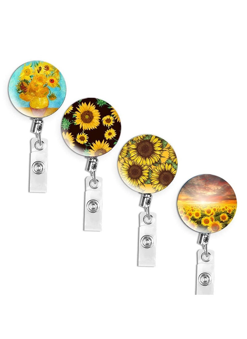 Excefore Badge Reel, Retractable Badge Holder Carabiner Reel Clip on ID Card Holders Pack of 4, Sturdy Plastic Snap Strap  - Image 1