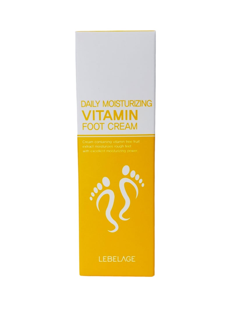 Lebelage - Korean product LEBELAGE DAILY MOISTURIZING VITAMIN FOOT CREAM Cream containing vitamin tree fruit extract moisturizes rough feet with excellent moisturizing 100ml - Image 1