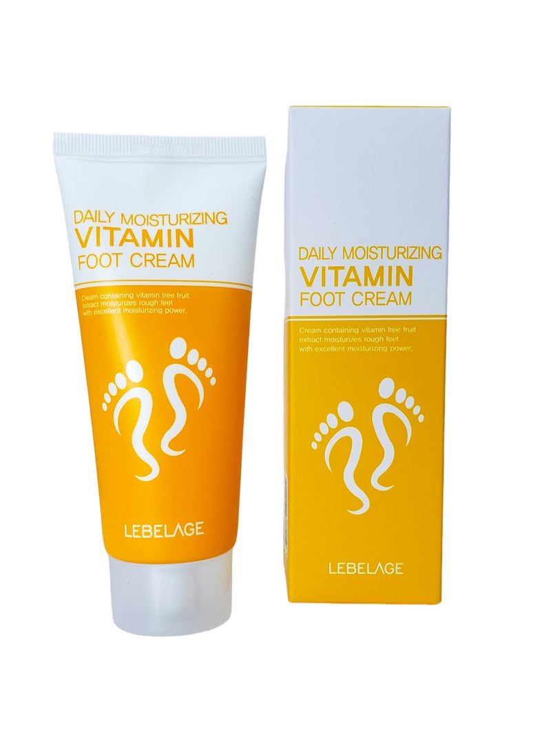 Lebelage - Korean product LEBELAGE DAILY MOISTURIZING VITAMIN FOOT CREAM Cream containing vitamin tree fruit extract moisturizes rough feet with excellent moisturizing 100ml - Image 1