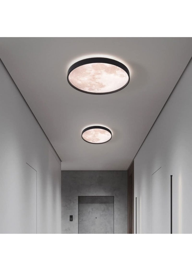 XiuWoo LED Moon Ceiling Light, Ultra-Thin Round Ceiling Light, Simulation Moon Chandelier Entrance Hallway Ceiling Light, for Bedroom Living Room Boys Girls Bedroom 38 cm  - Image 4