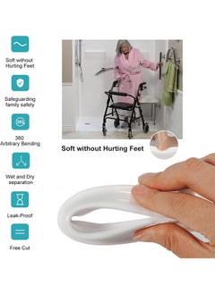 HY 1M Flexible Shower Threshold Water Dam Collapsible Wet Floor Barrier Strip Self Adhesive and Bendable Waterproof Strip for Bathtub Bathroom Kitchen (White)  - Image 3