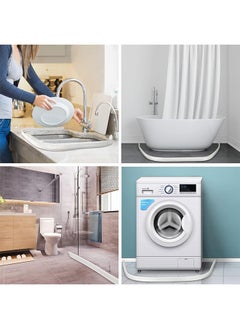 HY 1M Flexible Shower Threshold Water Dam Collapsible Wet Floor Barrier Strip Self Adhesive and Bendable Waterproof Strip for Bathtub Bathroom Kitchen (White)  - Image 5