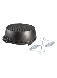 LODGE Lodge L12RG Cast Iron Round Kickoff Grill 12 inch Black  - Image 1