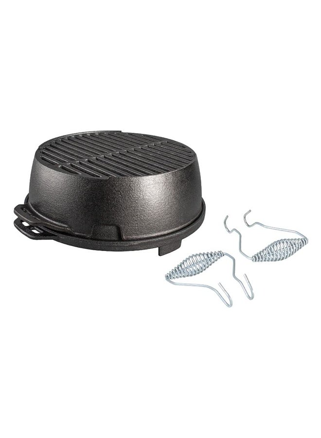 Lodge شواية دائرية من الحديد الزهر من لودج L12RG مقاس 12 بوصة باللون الأسود - Image 1