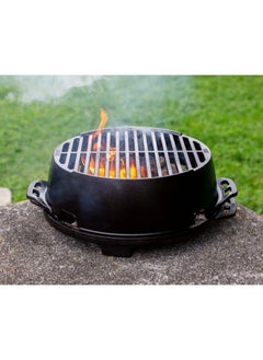 LODGE Lodge L12RG Cast Iron Round Kickoff Grill 12 inch Black  - Image 4