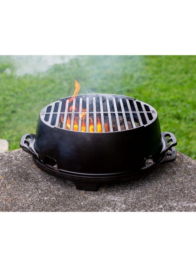 Lodge شواية دائرية من الحديد الزهر من لودج L12RG مقاس 12 بوصة باللون الأسود - Image 4