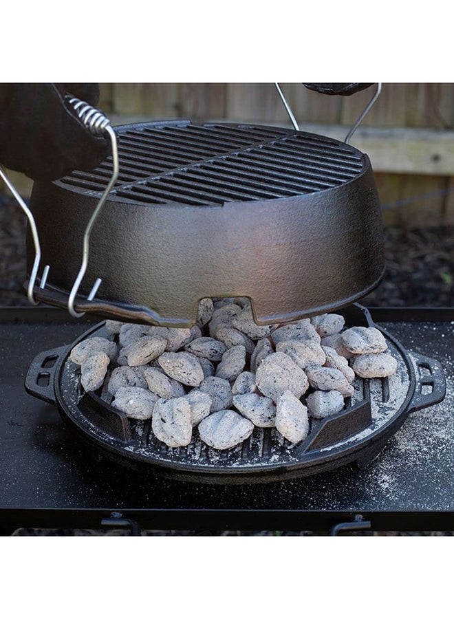 Lodge شواية دائرية من الحديد الزهر من لودج L12RG مقاس 12 بوصة باللون الأسود - Image 2