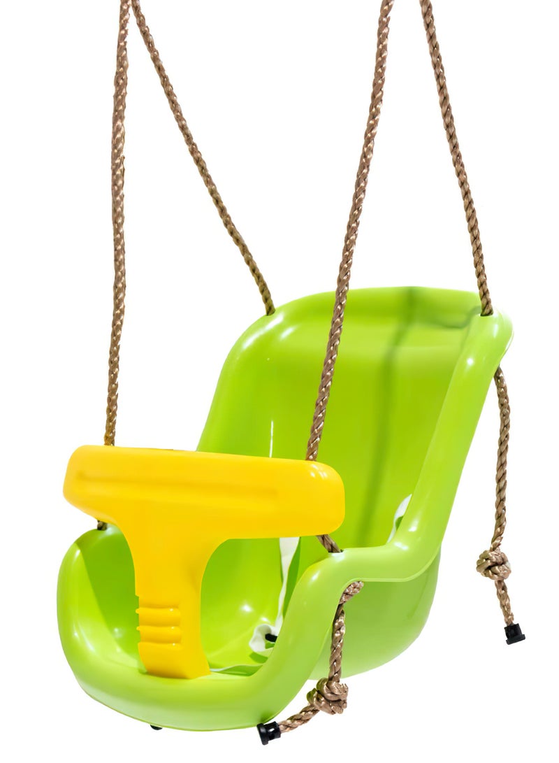 Funz Toddler Swing Set with Frame Indoor & Outdoor Baby Swing with Foldable Metal Stand Kids Swing Set for Backyard, Easy to Assemble & Store, Green - Image 5
