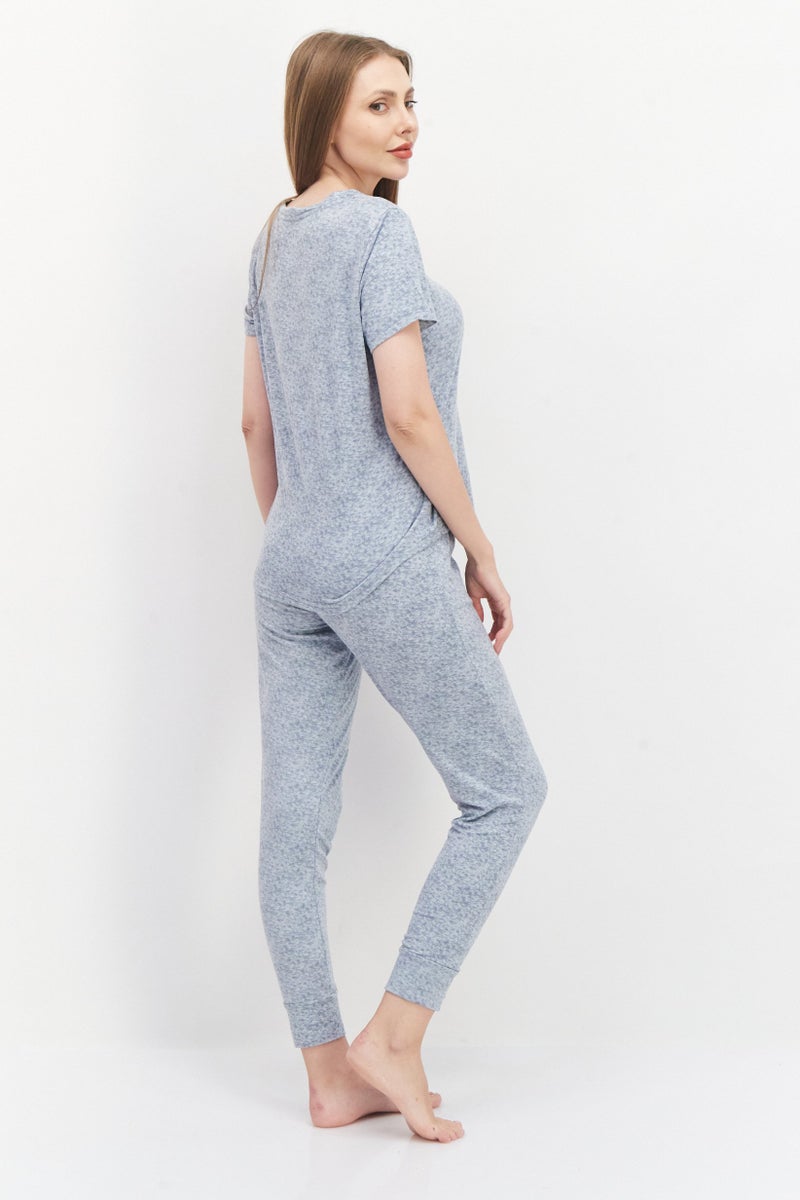 Avalanche Women 2 Pieces Tie Dye Pyjama Set, Slate Grey - Image 2