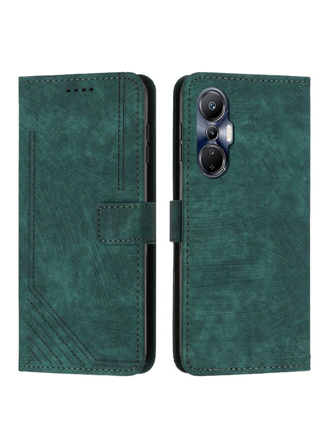 اس-توب جراب هاتف من الجلد بتصميم مخطط لهاتف Infinix Hot 20S مع حبل تعليق - Image 2