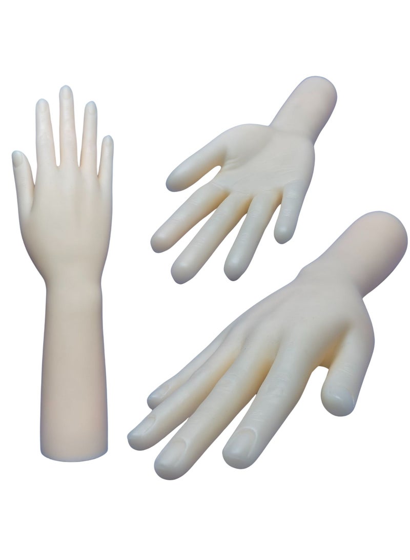 أورتوك يد عارضة أزياء لممارسة الأظافر، يد عرض المجوهرات النسائية، يد تدريب الأظافر المزيفة، يد عرض الخواتم البلاستيكية، يد نسائية للقفازات والأساور والقلائد، حامل خاتم عرض الساعات 30 سم - Image 1