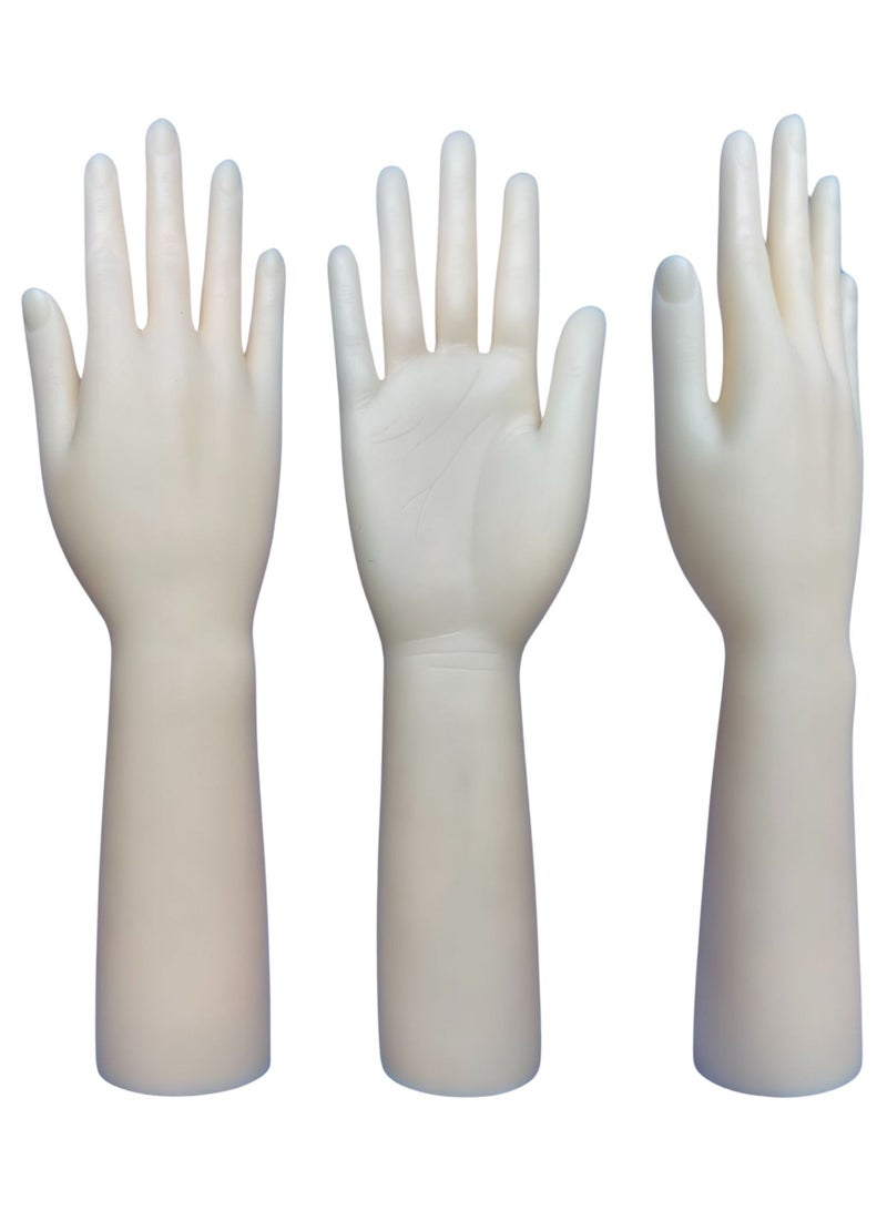 أورتوك يد عارضة أزياء لممارسة الأظافر، يد عرض المجوهرات النسائية، يد تدريب الأظافر المزيفة، يد عرض الخواتم البلاستيكية، يد نسائية للقفازات والأساور والقلائد، حامل خاتم عرض الساعات 30 سم - Image 2