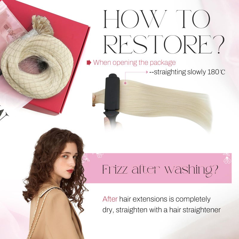 Moresoo U Tip Hair Extensions Human Hair Platinum Blonde 18inch K Tip Hair Extensions Human Hair Add Length Straight 50G/50S - Image 5