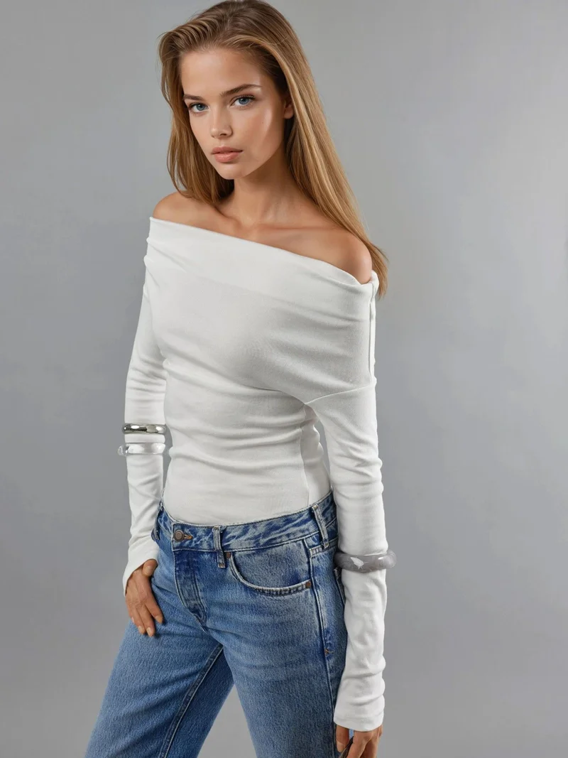 Busem BUSEM Boat Neck Fitted Blouse